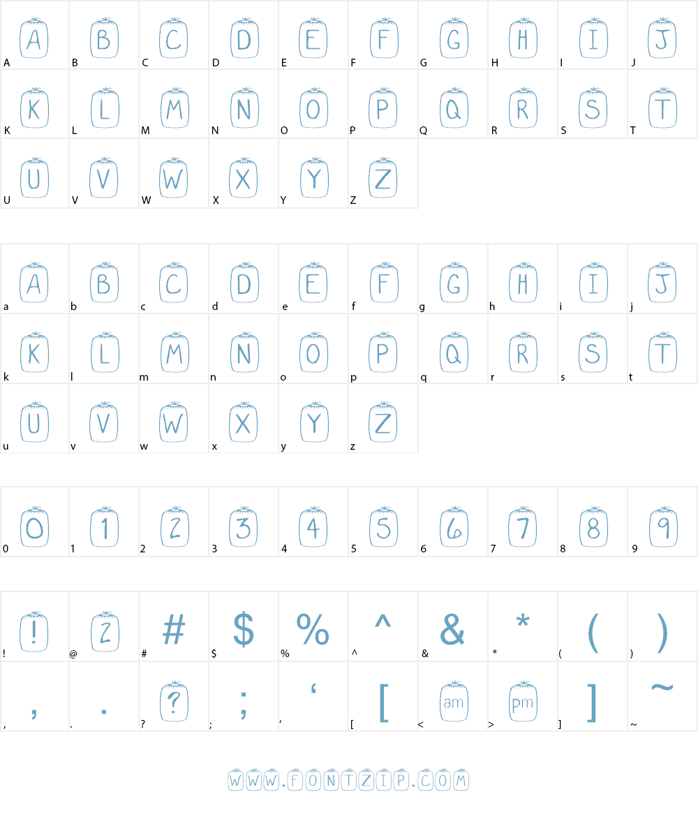 KR Sleep Over Font Character